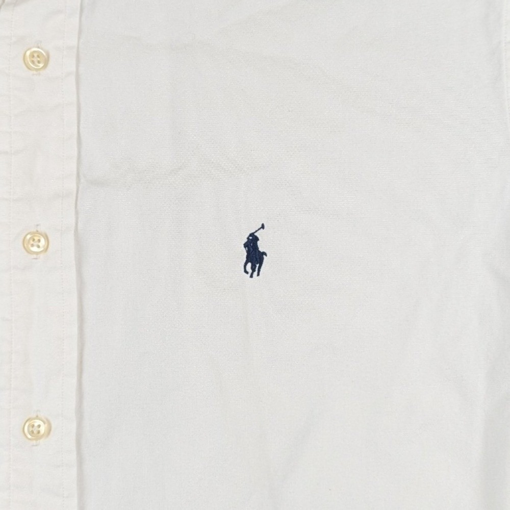 Ralph Lauren Mens Classic Fit White Cotton Button Down Shirt 16.5 34/35 Logo - Picture 5 of 14